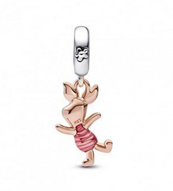 Charm Winnie & Piglet en oro rosa disney Baño de oro