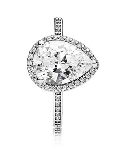 Anillo Pandora Lágrima Radiante Plata 925