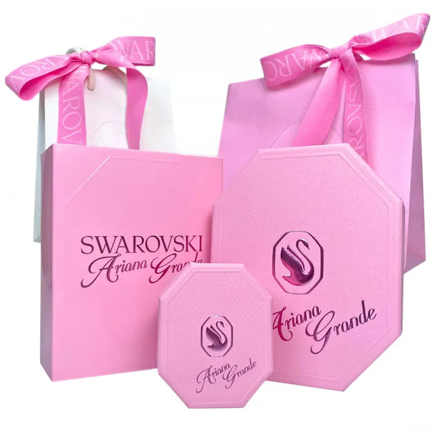 Pulsera Tennis Ariana Grande x Swa, Corazón, Blanca, Acabado en rodio