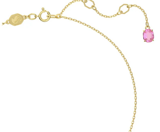 Colgante Idyllia Swa con flor rosa en tono dorado