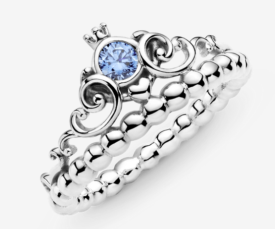 Anillo Tiara Azul Cenicienta Disney Pand