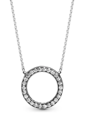 Collar Pand Círculo de brillo Plata Esterlina