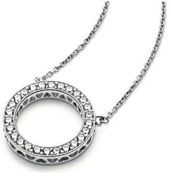 Collar Pand Círculo de brillo Plata Esterlina