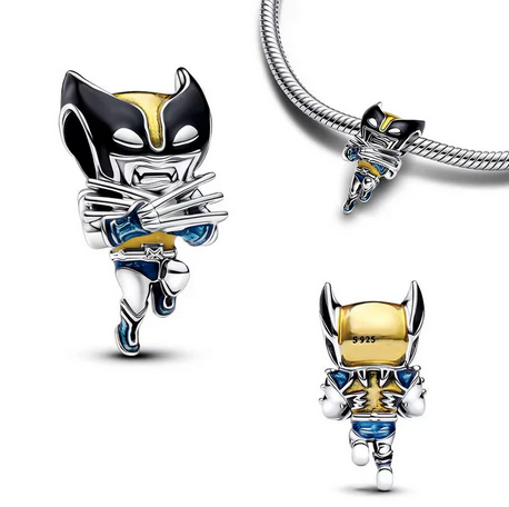 Charm Pand Wolverine de Marvel Plata925	Plata 925