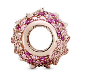 Charm Pand Margherita con pavé rosa	Baño de oro