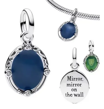 Charm, Espejo Comp. Pandora Plata 925 Disney Blanca Nieves Azul	Plata 925