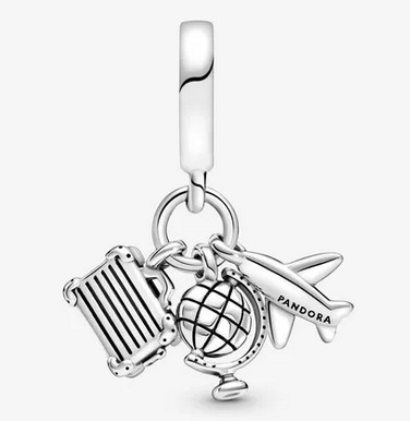 Charm Colgante Avión, Globo Y Maleta	Plata 925