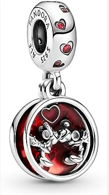 Charm Pand colgante Mickey Mouse y Minnie Mouse fondo rojo	Plata 925