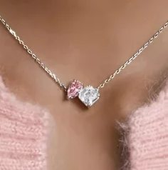 Collar Swa almas atraidas attract soul cristal baño de rodio