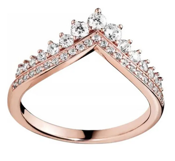 Anilo Pand Tiara Zirconias brillantes	Plata 925 con Baño de oro rosa