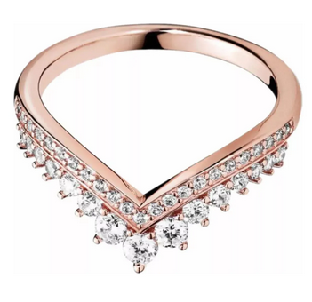 Anilo Pand Tiara Zirconias brillantes	Plata 925 con Baño de oro rosa