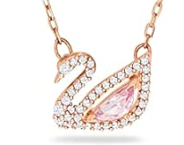 Collar swa cisne rosa swan	 baño de oro rosa