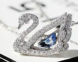 Collar swa cisne razul swan	 baño de rodio