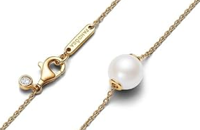 Collar Pand de perlas grande cultivada	Plata 925 con Baño de oro