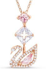 Swarovski Collar en Y Dazzling Swan, multicolor,	 baño de oro rosa