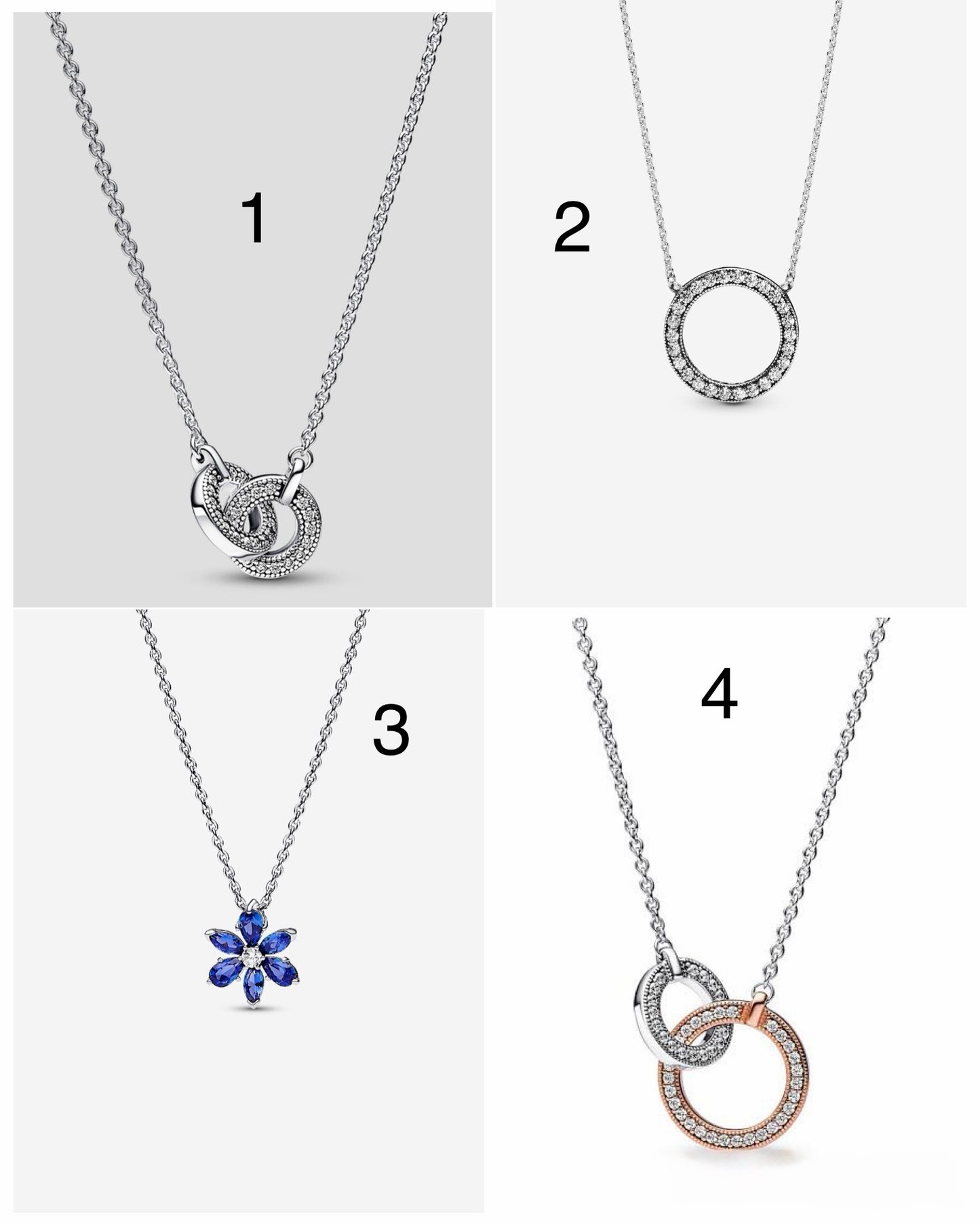 Collares Pand elegantes con detalles circulares y cristales – Diseños a elegir